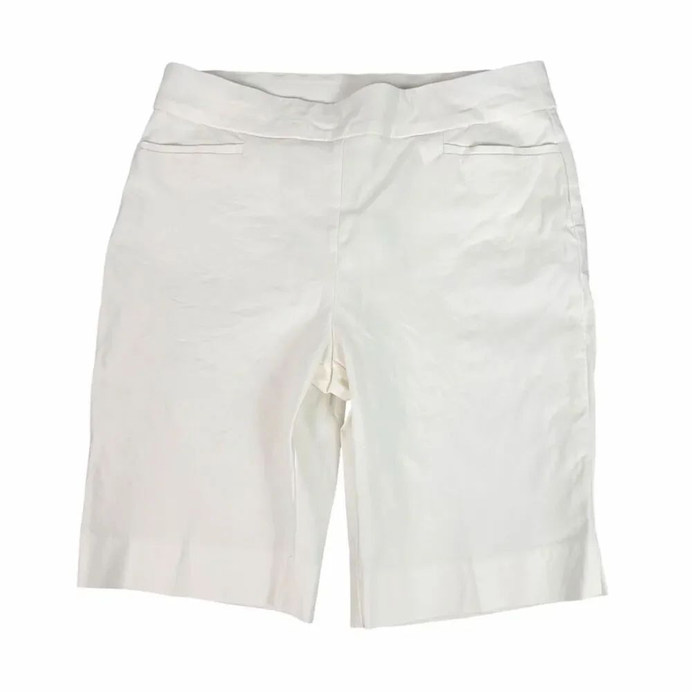 Chico’s White Pull On Slim Brigitte Shorts size 8